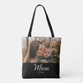 Moeder Opgerichte Script Zwart Foto Tote Bag (Achterkant)