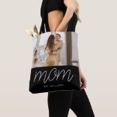 Moeder Opgerichte Script Zwarte Foto Boodschappent Tote Bag (Dichtbij)