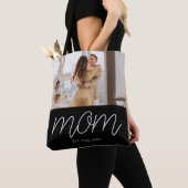 Moeder Opgerichte Script Zwarte Foto Boodschappent Tote Bag (Dichtbij)