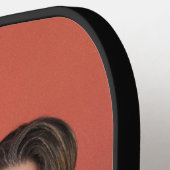 Moeder Opgerichte Script Zwarte Foto Pickleball Paddle (Links Detail)