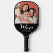 Moeder Opgerichte Script Zwarte Foto Pickleball Paddle (Achterkant)