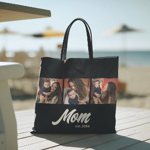 Moeder Opgerichte Script Zwarte Foto Tote Bag