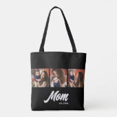 Moeder Opgerichte Script Zwarte Foto Tote Bag (Achterkant)