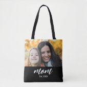 Moeder Opgerichte Script Zwarte Foto Tote Bag (Voorkant)