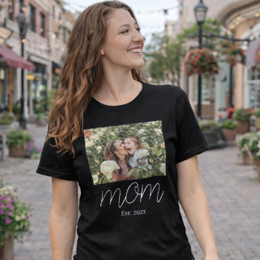Moeder Opgerichte Script Zwarte Foto Tri-Blend Shirt