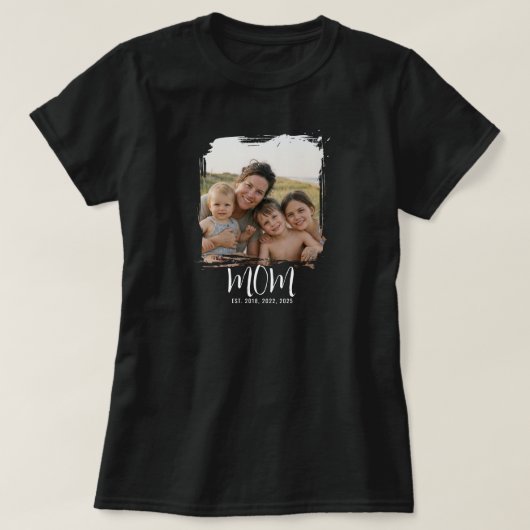 Moeder Opgerichte Scriptie Foto T-Shirt (Design voorkant)