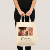 Moeder Opgerichte Scriptie Witte 3 foto boodschapp Tote Bag (Voorkant (product))