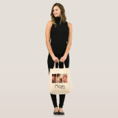 Moeder Opgerichte Scriptie Witte 3 foto boodschapp Tote Bag (Voorkant (model))