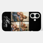 Moeder Opgerichte Zwarte Elegante Script 3 Foto Case-Mate iPhone Case (Achterkant (horizontaal))