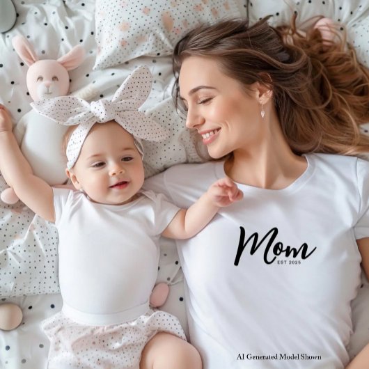 Moeder Opgerichte Zwarte Schrift T-Shirt