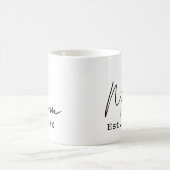 Moeder Opricht. Eenvoudig Elegant Script Zwart Wit Koffiemok (Center)