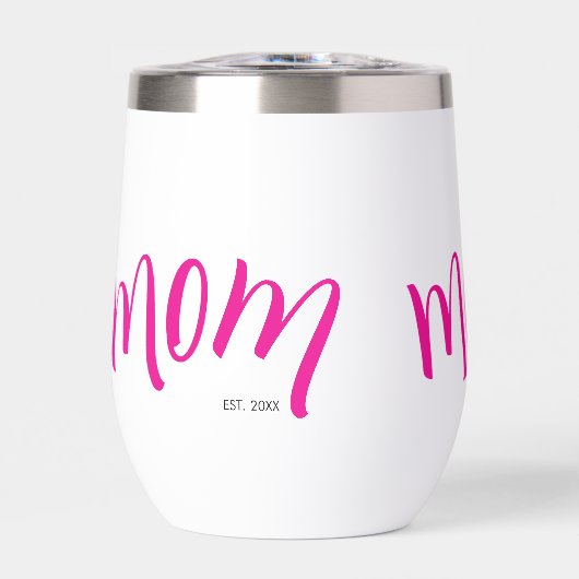 Moeder Oprichting Jaar Wit Heet Roze (Voorkant)