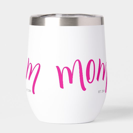 Moeder Oprichting Jaar Wit Heet Roze (Achterkant)