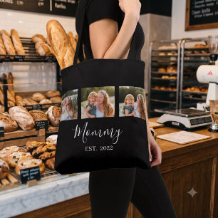 Moeder Oprichtings Script Zwart 3 Foto Tote Bag