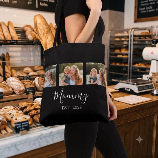Moeder Oprichtings Script Zwart 3 Foto Tote Bag