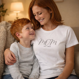 Moeder Oprichtingsdatum Zwart Schrift Moeder T-shirt