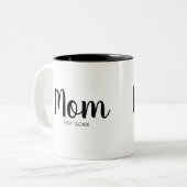Moeder Oprichtingsjaar Chic Script Ontwerp Tweekleurige Koffiemok (Voorkant links)