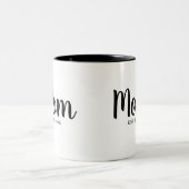 Moeder Oprichtingsjaar Chic Script Ontwerp Tweekleurige Koffiemok (Center)