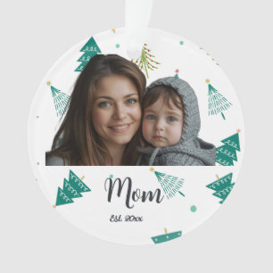 Moeder Oprichtingsjaar Kerstboom Modern Schrift Ornament