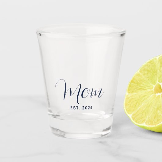 Moeder Oprichtingsjaar Script Elegant Shot Glas (Voorkant)