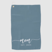 Moeder Oprichtingsjaar Script Nieuwe Moeder Cadeau Golfhanddoek (Voorkant)