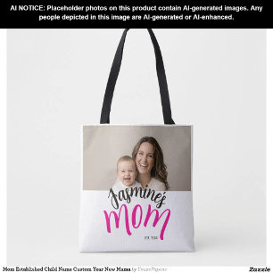 Moeder Oprichtte Kindernaam Aangepast Jaar Nieuwe Tote Bag