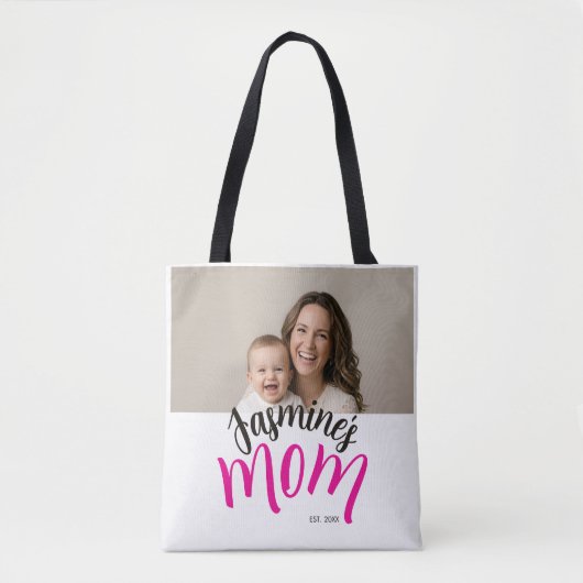 Moeder Oprichtte Kindernaam Aangepast Jaar Nieuwe Tote Bag (Voorkant)