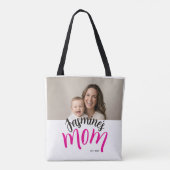 Moeder Oprichtte Kindernaam Aangepast Jaar Nieuwe Tote Bag (Achterkant)