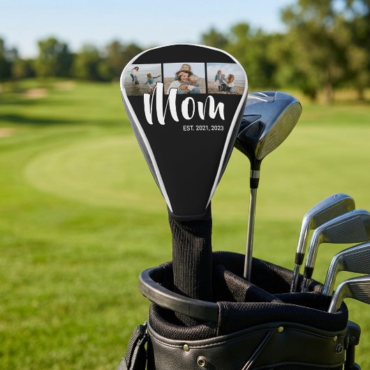 Moeder Oprichtte Moderne Krachtige Scriptie Zwarte Golfheadcover