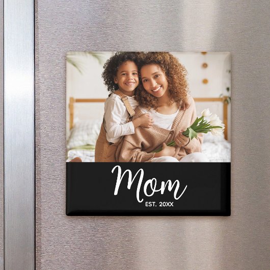 Moeder Oprichtte Wit Schrift Foto Cadeau Simpel Pl Magneet