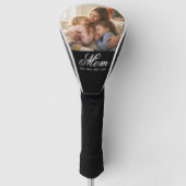 Moeder Oprichtte Witte Elegante Script Foto Golfheadcover (Voorkant)