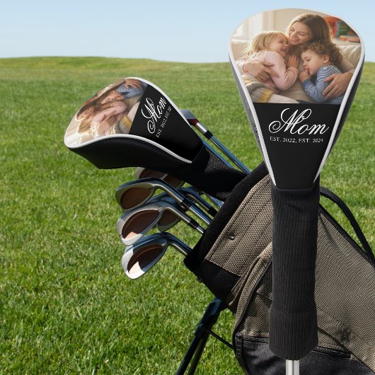 Moeder Oprichtte Witte Elegante Script Foto Golfheadcover