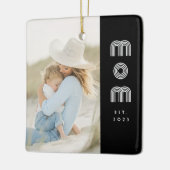 Moeder Oprichtte Zwart Wit Retro Script Foto Keramisch Ornament (Links)