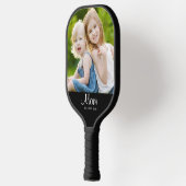 Moeder Oprichtte Zwart Wit Script Foto Pickleball Paddle (Links)
