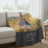 Moeder Oprichtte Zwarte Moderne Script Foto Fleece Deken