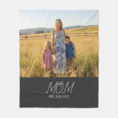 Moeder Oprichtte Zwarte Moderne Script Foto Fleece Deken (Voorkant)