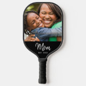 Moeder Oprichtte Zwarte Pret Moderne Script Foto Pickleball Paddle (Achterkant)