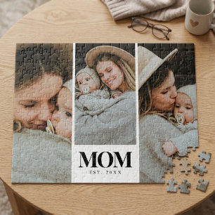 Moeder Oprichtte Zwarte Typografie 3 Foto Legpuzzel