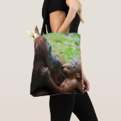 Moeder orang-oetan met baby tote bag (Dichtbij)