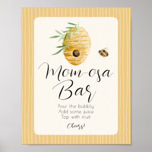 Moeder-osa Bar Bee Themaparty Tafelbord voor Baby Poster