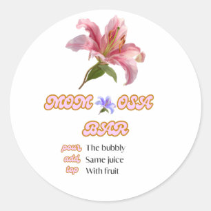 Moeder osa bar bord bloem roze afdrukbaar  ronde sticker