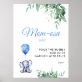 Moeder-osa bar Het is een Boy Elephant Baby shower Poster (Voorkant)