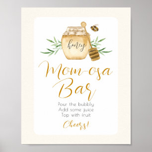 Moeder-osa Bar Honey Bee Baby Shower Tafelbord Poster
