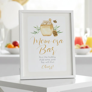 Moeder-osa Bar Honing Bij Baby Shower Tafelbord Poster