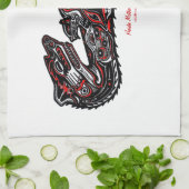 Moeder Otter & Baby Haida Art Kitchen Tea-Towel Theedoek (Gevouwen)