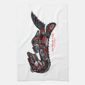 Moeder Otter & Baby Haida Art Kitchen Tea-Towel Theedoek (Verticaal)