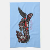 Moeder Otter & Baby Haida Art Kitchen Tea-Towel Theedoek (Verticaal)