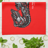 Moeder Otter & Baby Haida Art Kitchen Tea-Towel Theedoek (Gevouwen)
