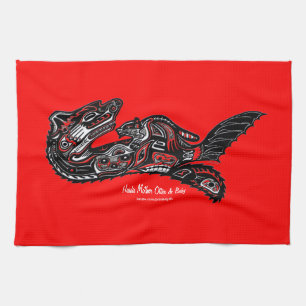 Moeder Otter & Baby Haida Art Kitchen Tea-Towel Theedoek