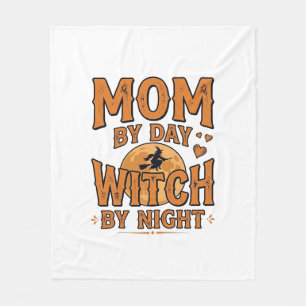 Moeder overdag heks 's nachts Halloween-shirtontwe Fleece Deken